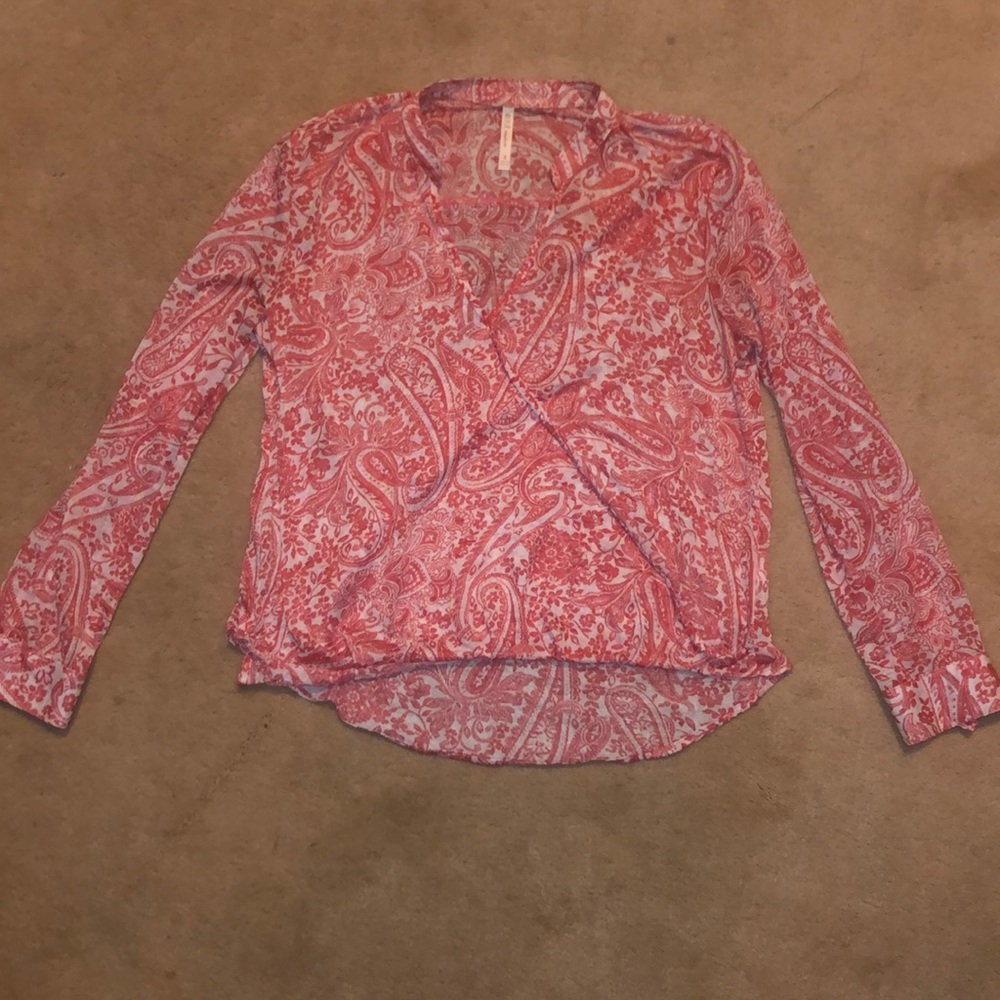 Long Sleeve Red Blouse